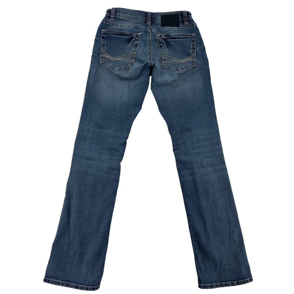 Reclaim Mens Slim Straight Medium Wash Denim Jeans 28x32 Blue FRL526 Stretch